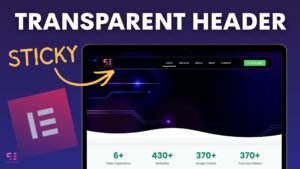 Sticky transparent elementor header