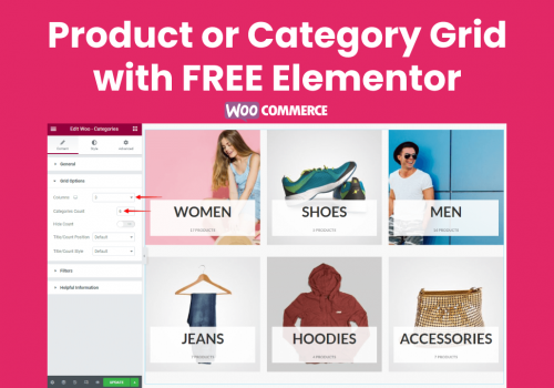 Woocommerce Categories grid and slider in FREE Elementor